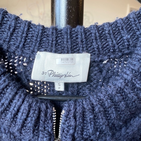 Phillip Lim Women's Black Chunky Knit Zip Up Cardigan Size S - Picture 6 of 9